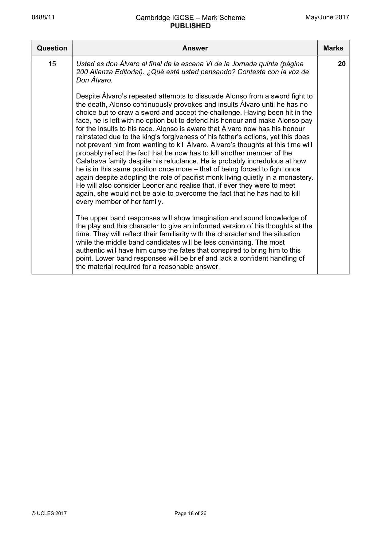 Mark scheme, page 18 of 26