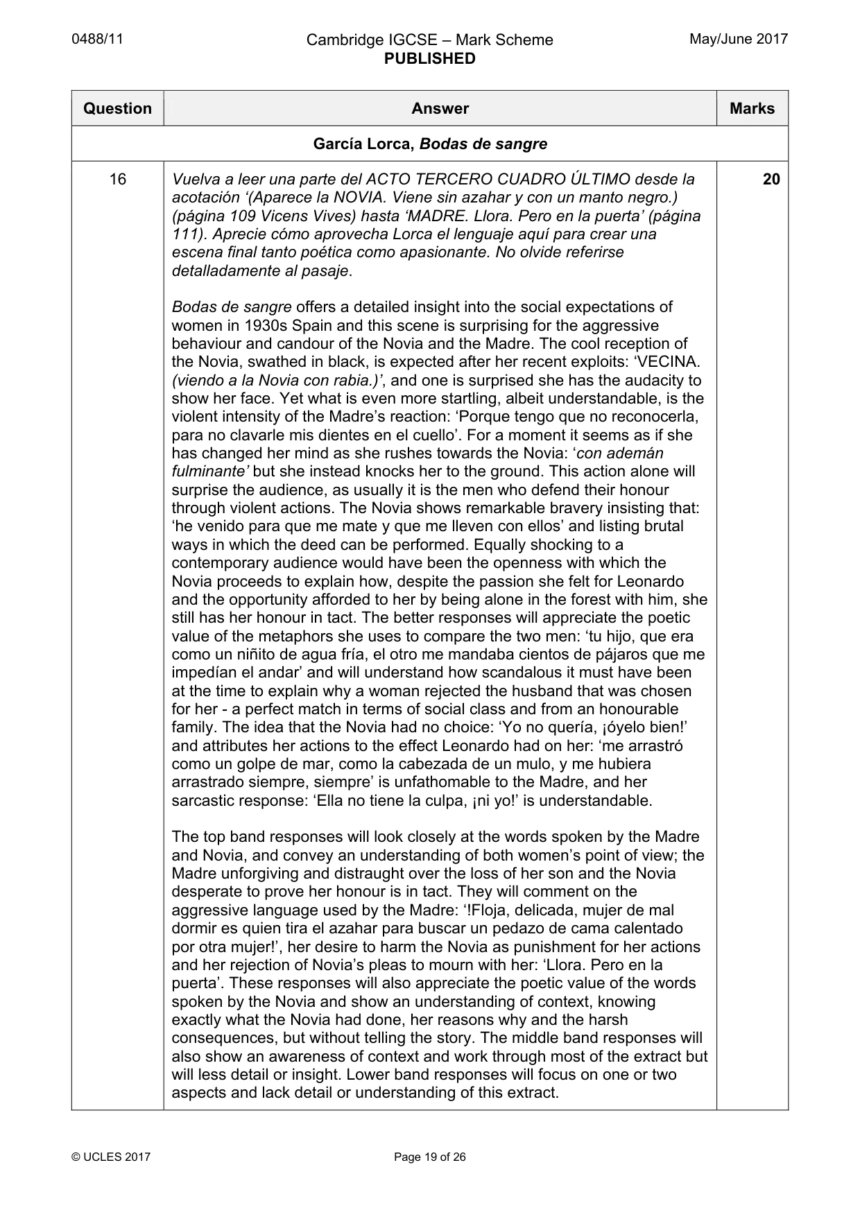 Mark scheme, page 19 of 26