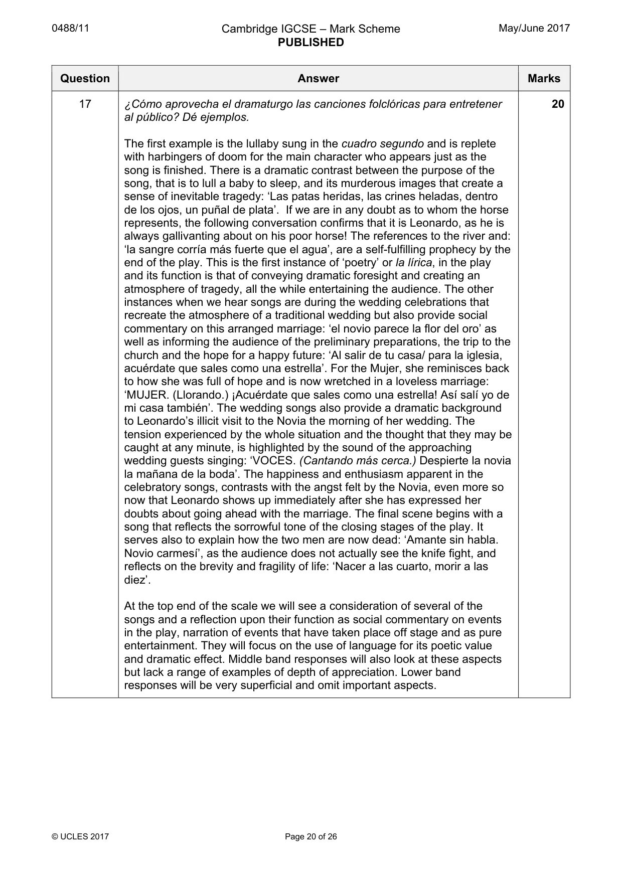 Mark scheme, page 20 of 26