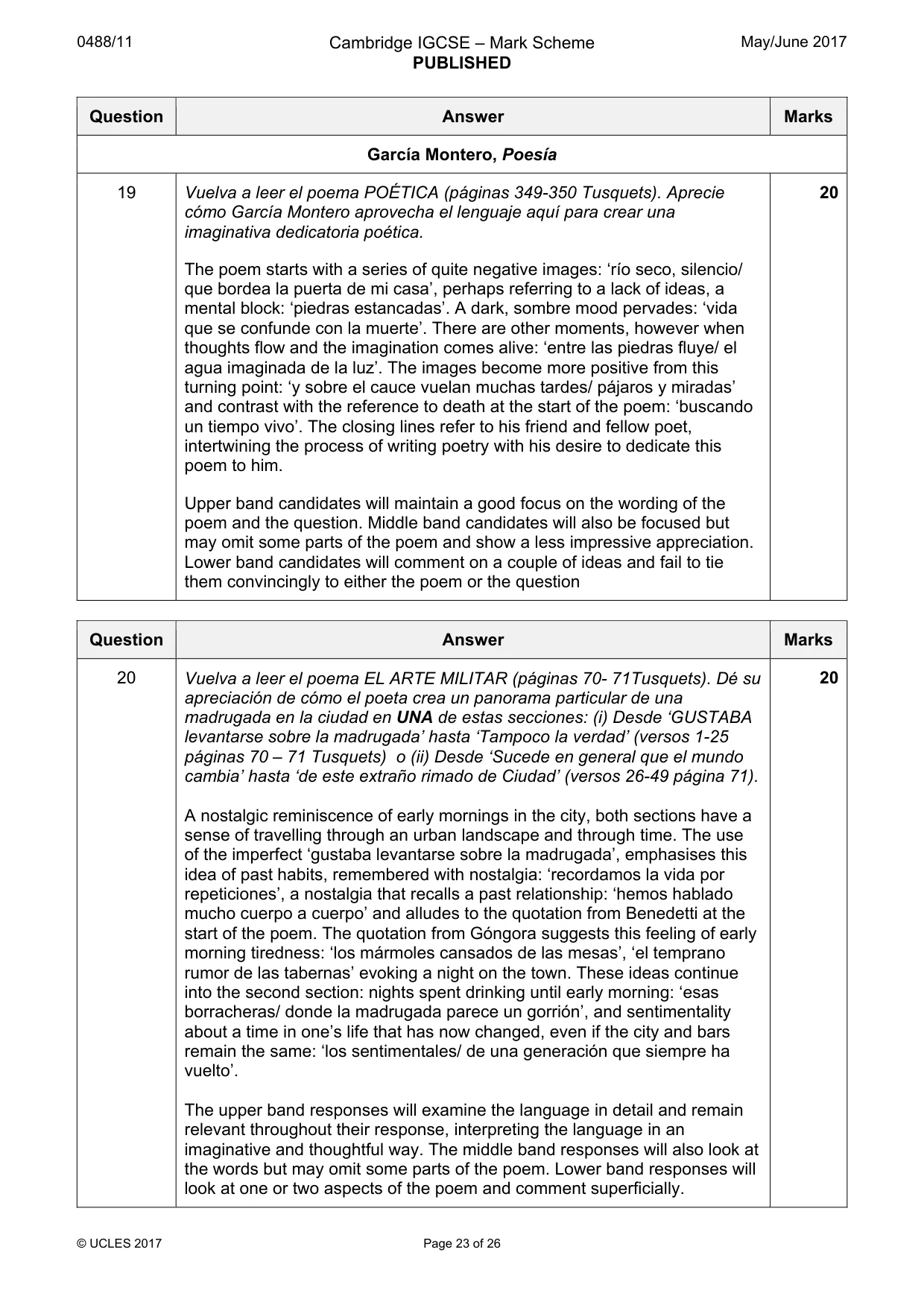 Mark scheme, page 23 of 26