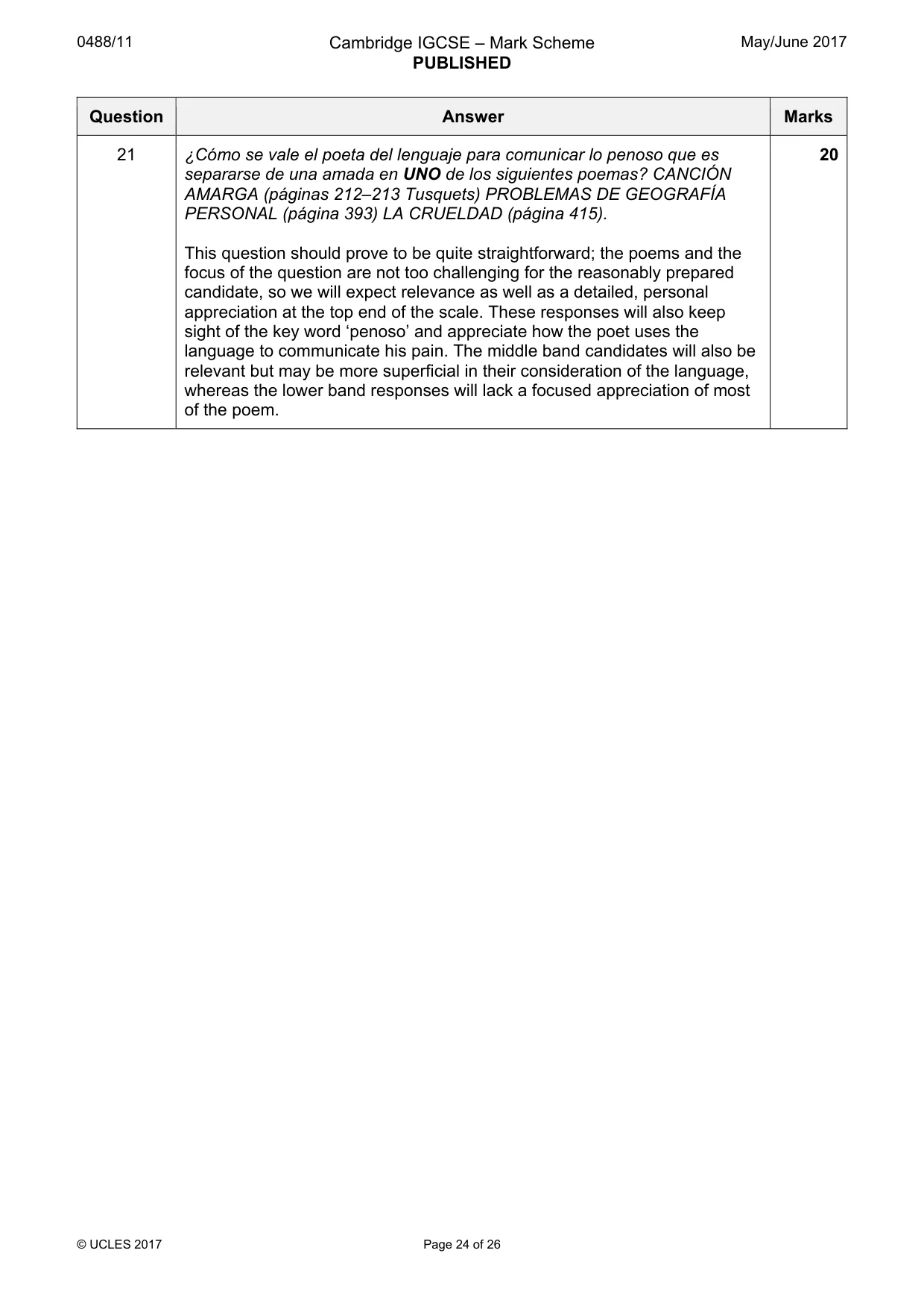 Mark scheme, page 24 of 26