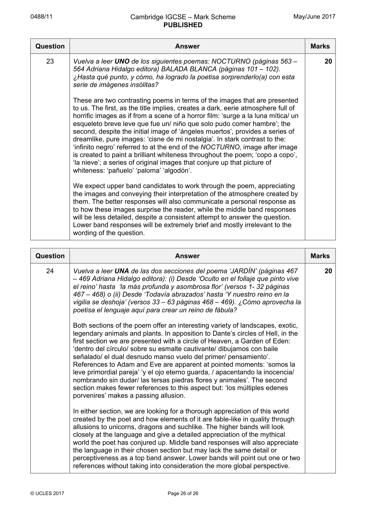 Mark scheme, page 26 of 26