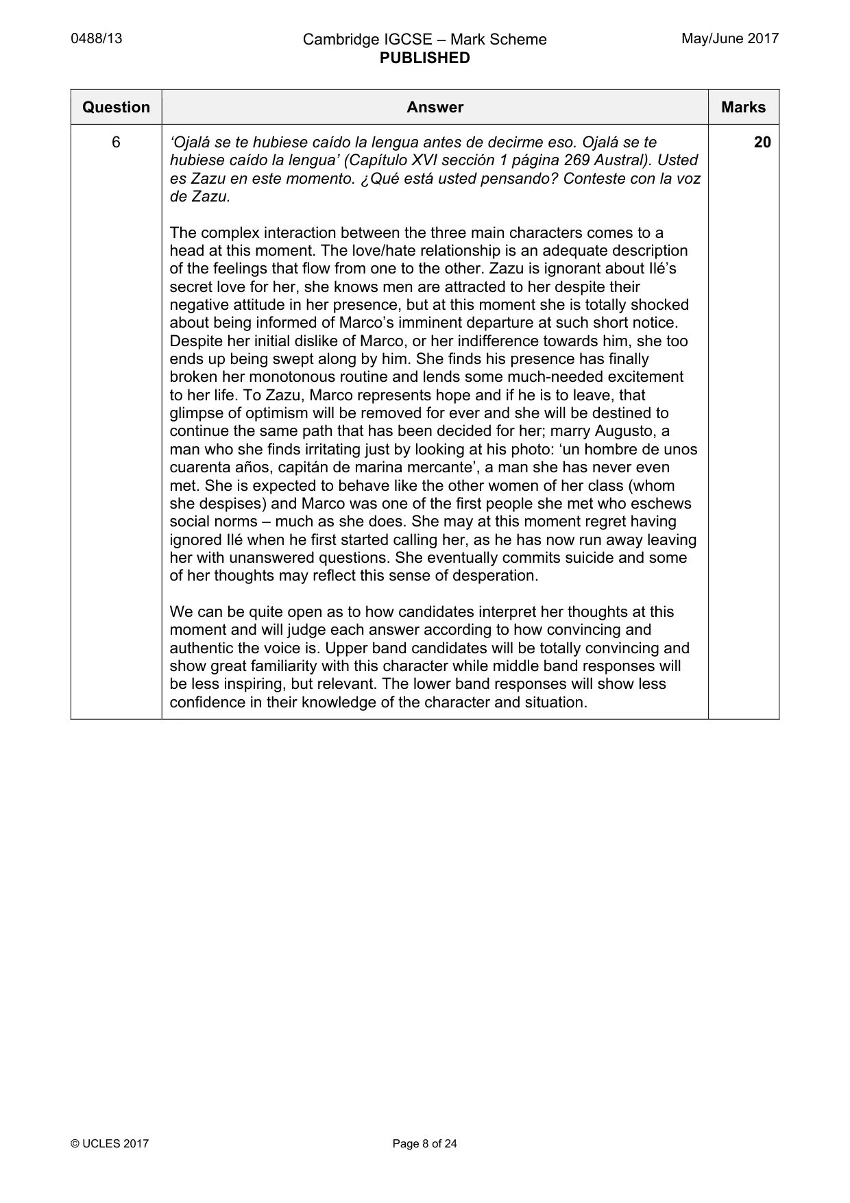 Mark scheme, page 8 of 24