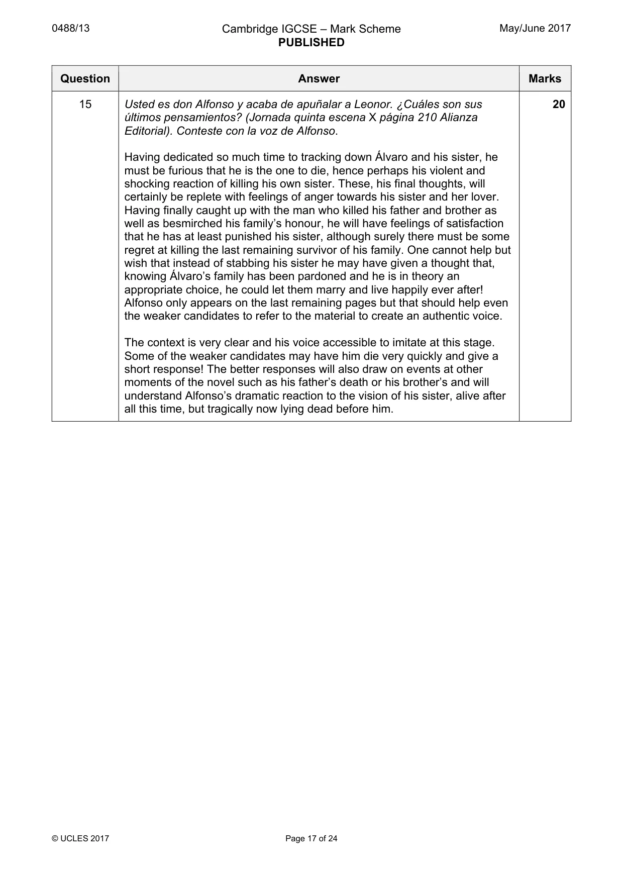 Mark scheme, page 17 of 24