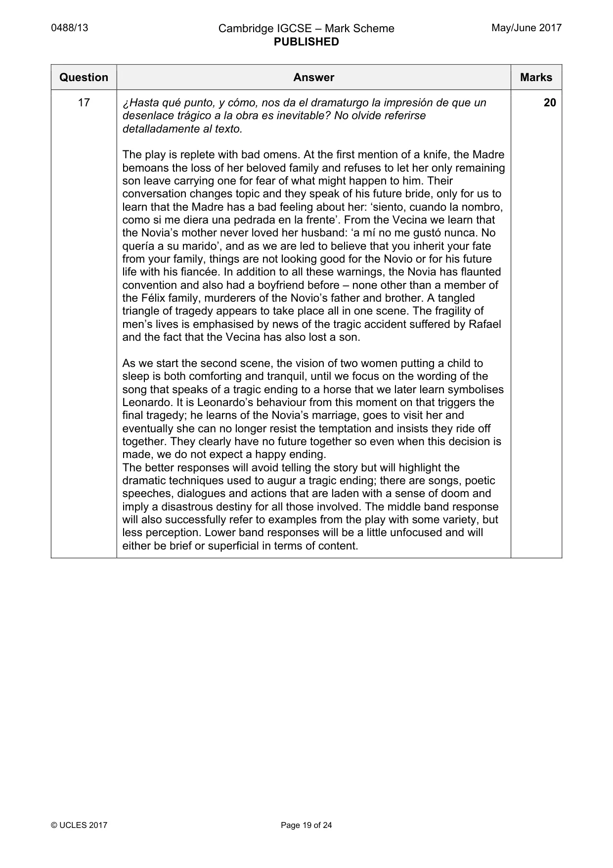 Mark scheme, page 19 of 24