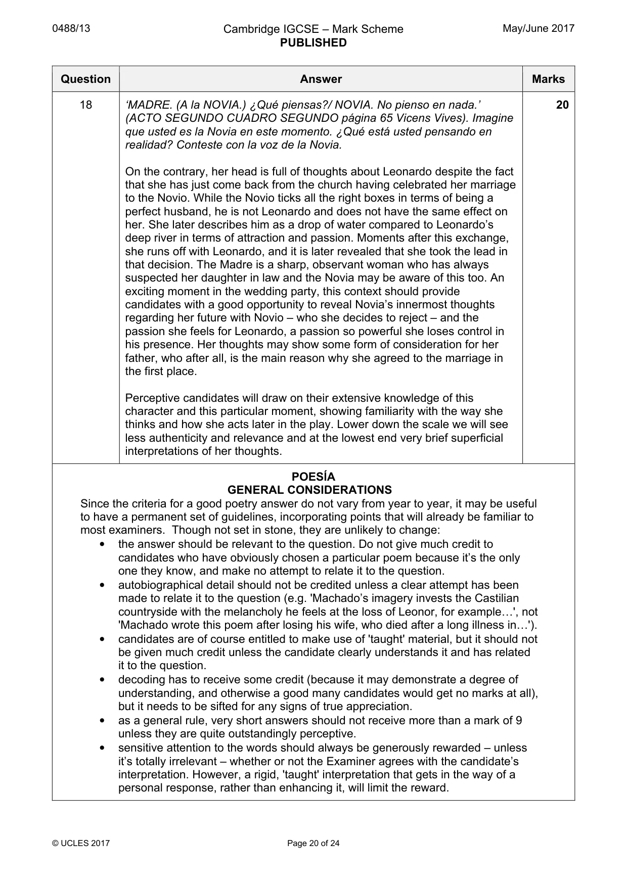Mark scheme, page 20 of 24