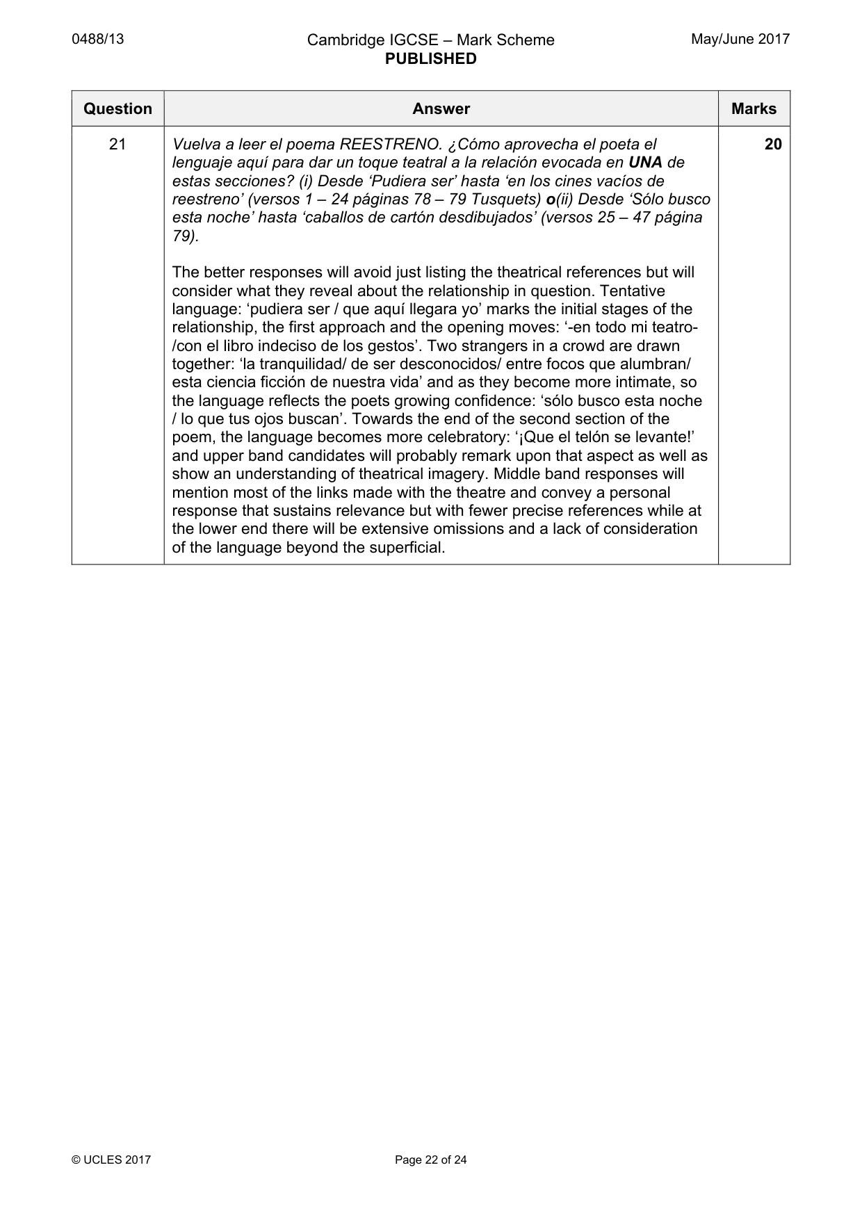 Mark scheme, page 22 of 24