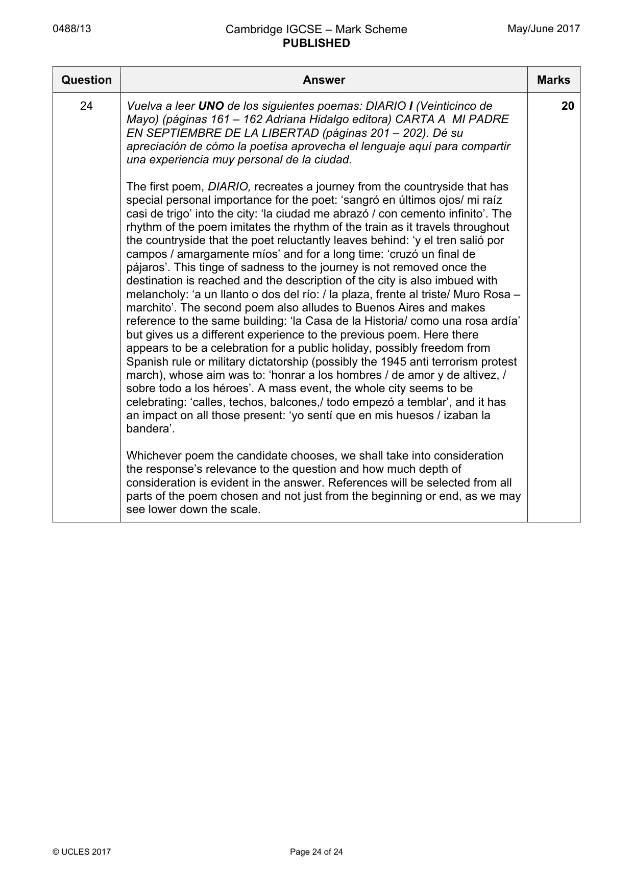 Mark scheme, page 24 of 24