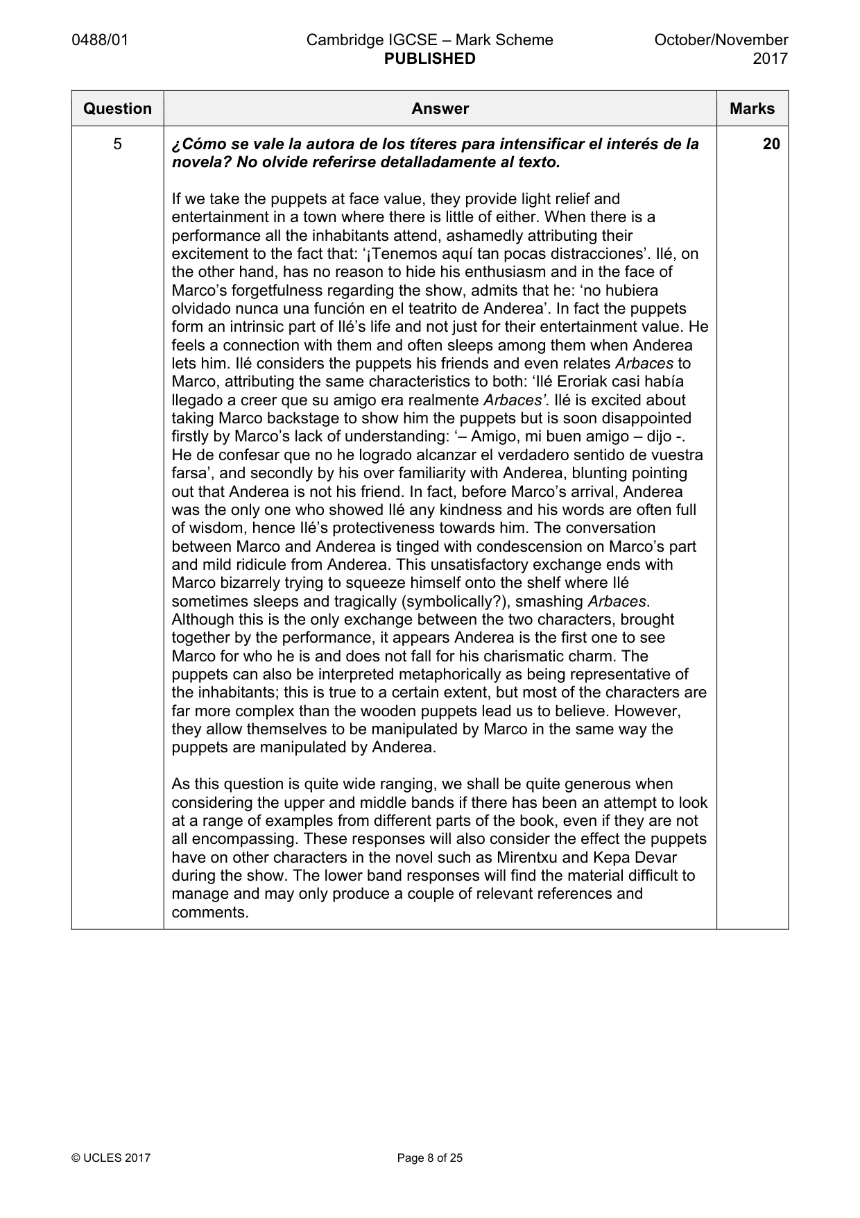 Mark scheme, page 8 of 25