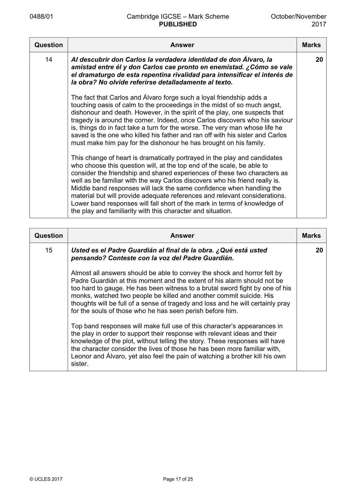 Mark scheme, page 17 of 25
