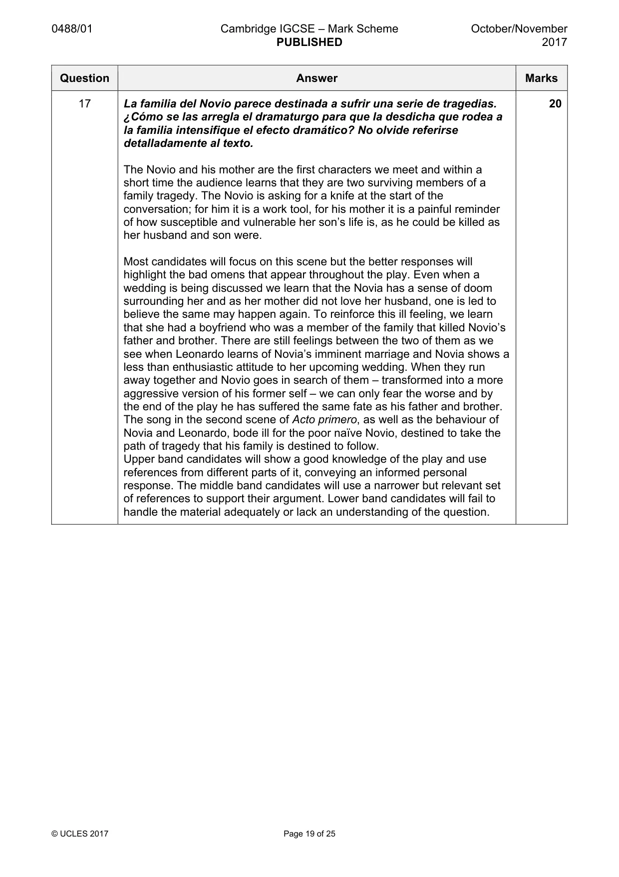 Mark scheme, page 19 of 25