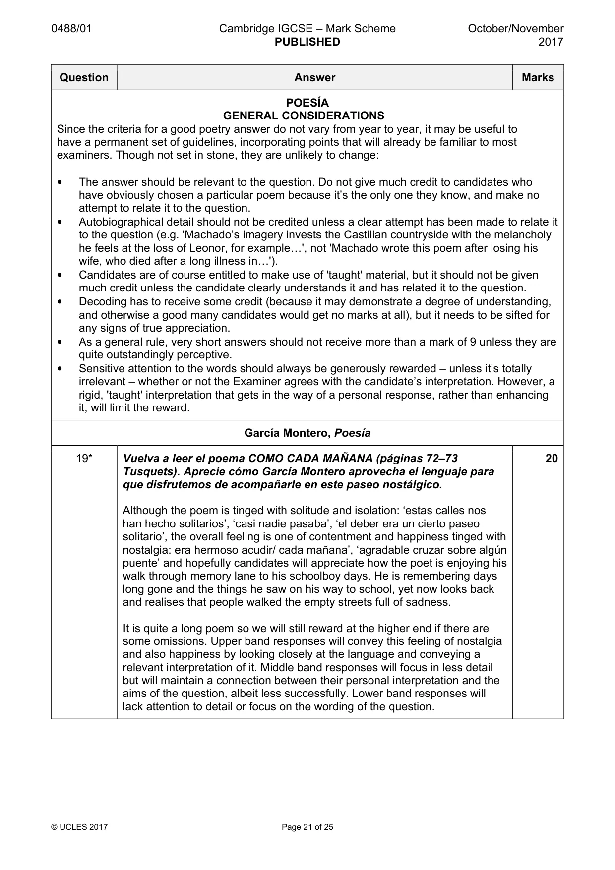 Mark scheme, page 21 of 25
