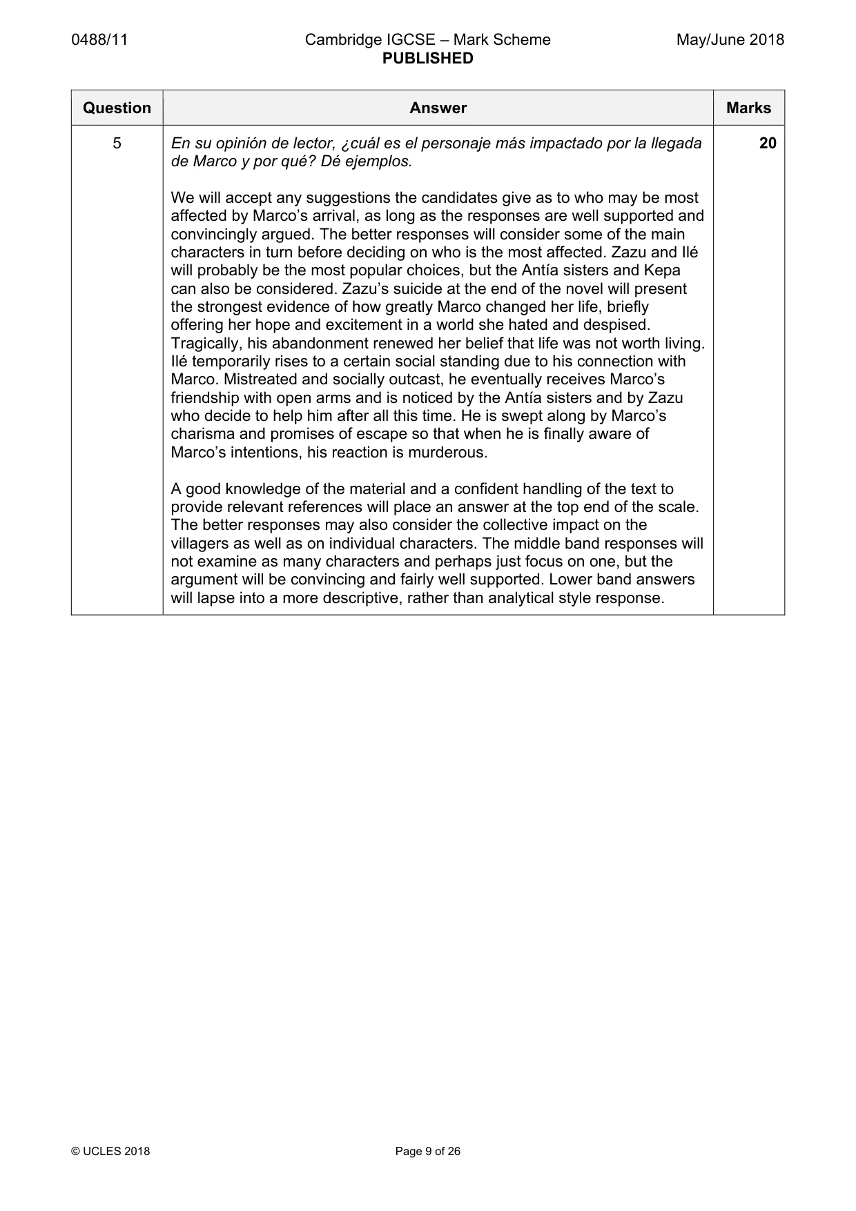 Mark scheme, page 9 of 26