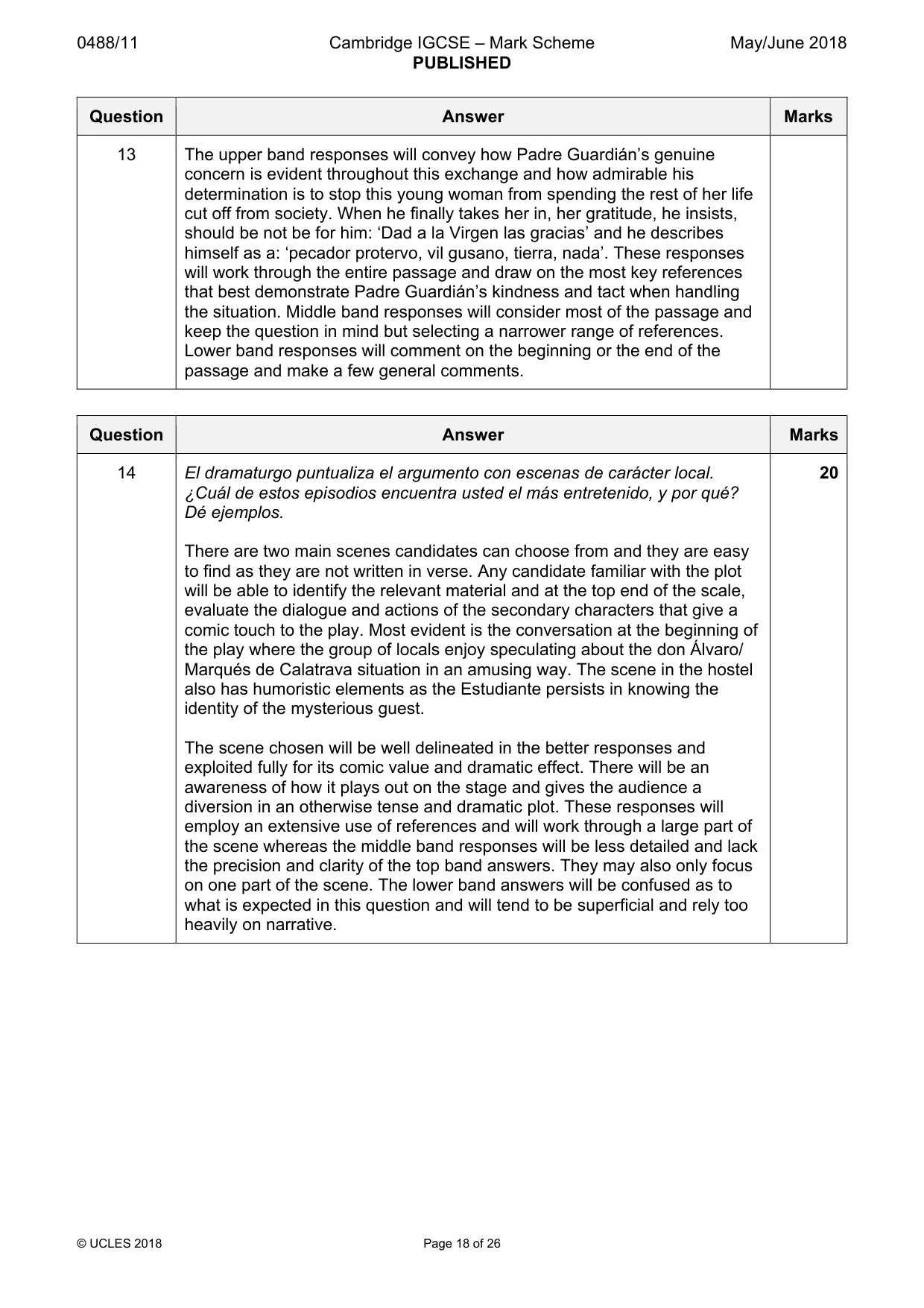Mark scheme, page 18 of 26