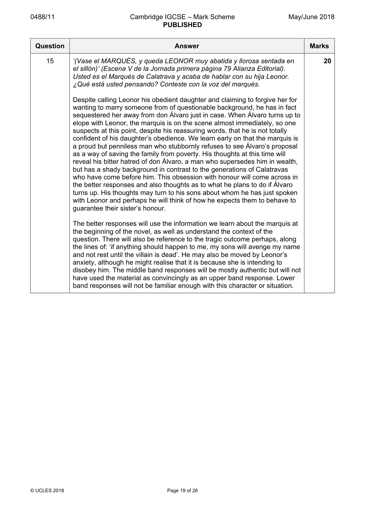 Mark scheme, page 19 of 26