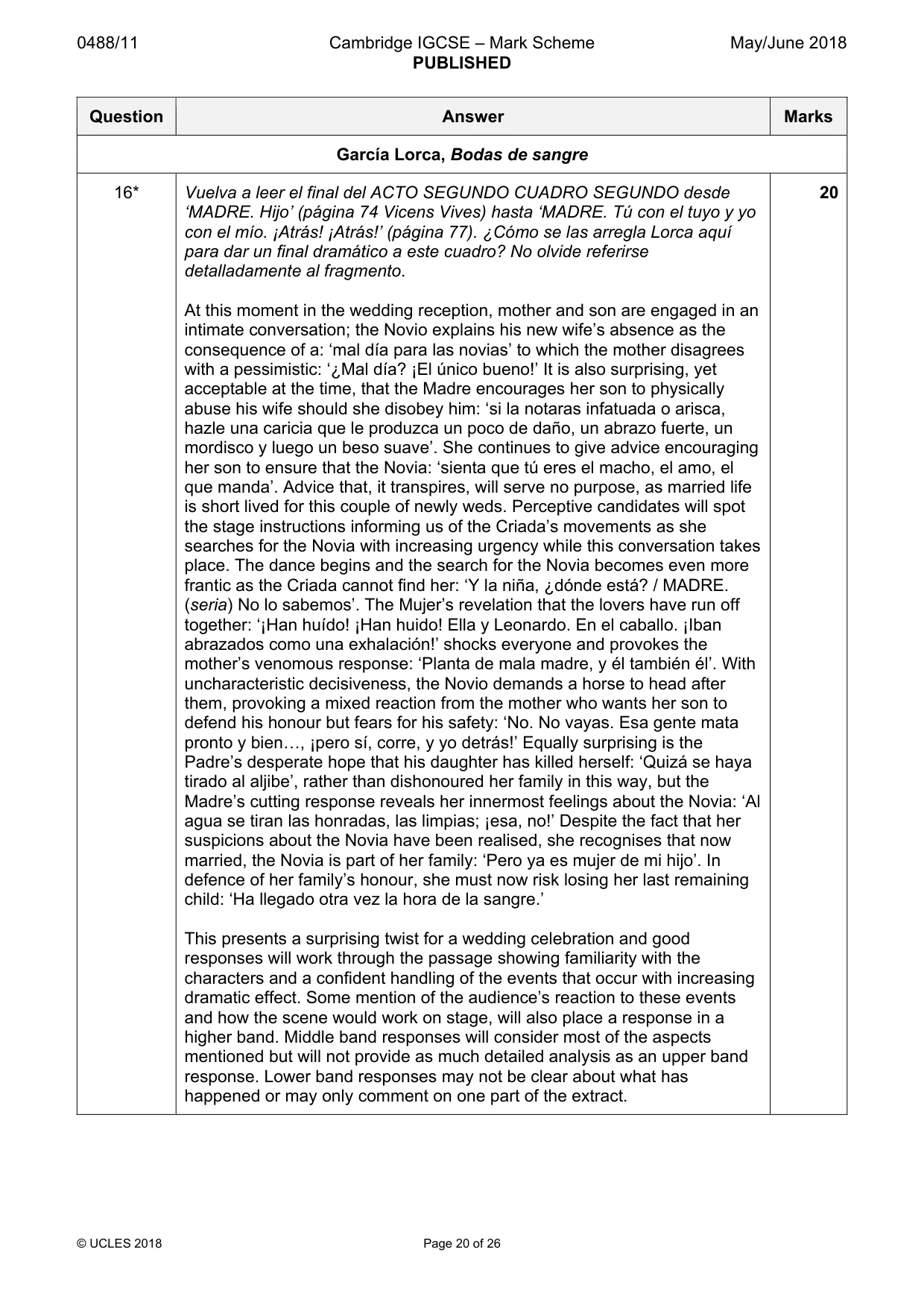 Mark scheme, page 20 of 26