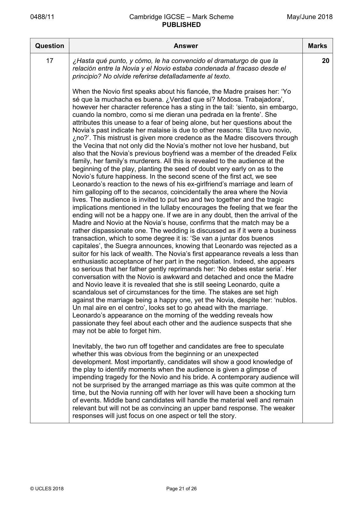Mark scheme, page 21 of 26
