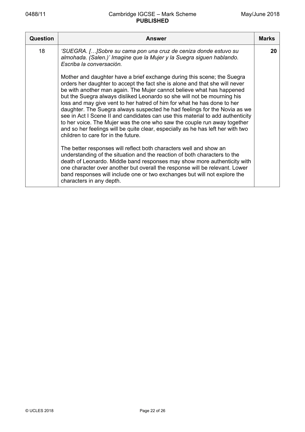 Mark scheme, page 22 of 26