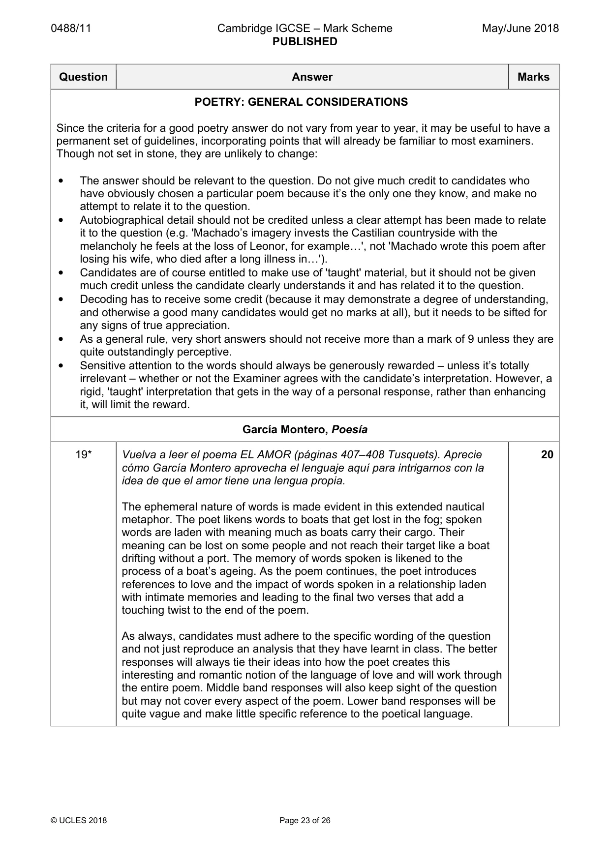 Mark scheme, page 23 of 26