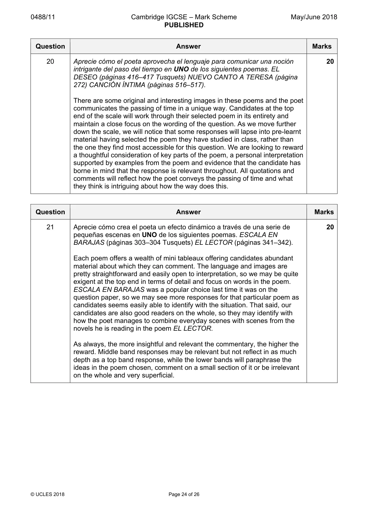 Mark scheme, page 24 of 26