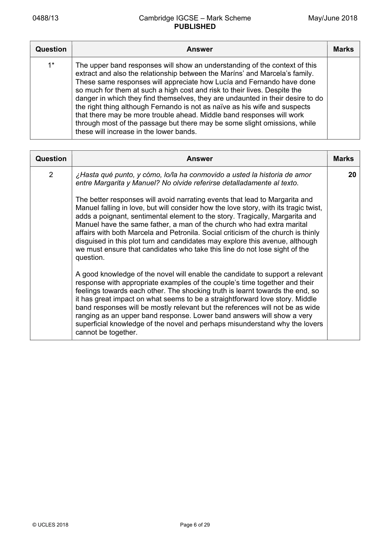 Mark scheme, page 6 of 29