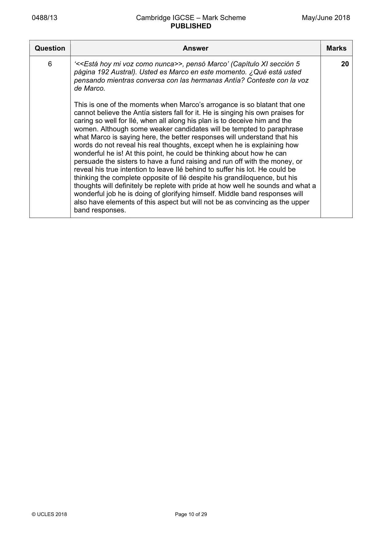Mark scheme, page 10 of 29