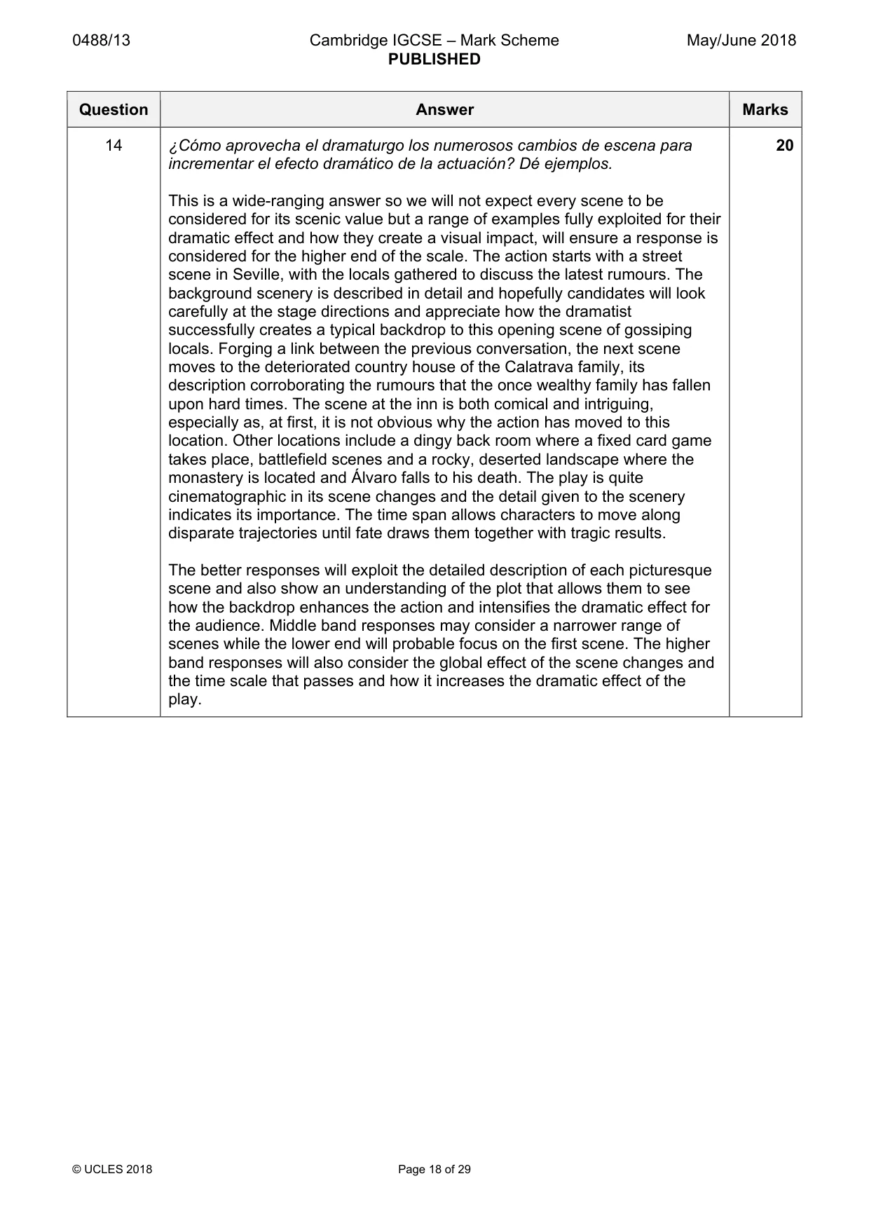 Mark scheme, page 18 of 29
