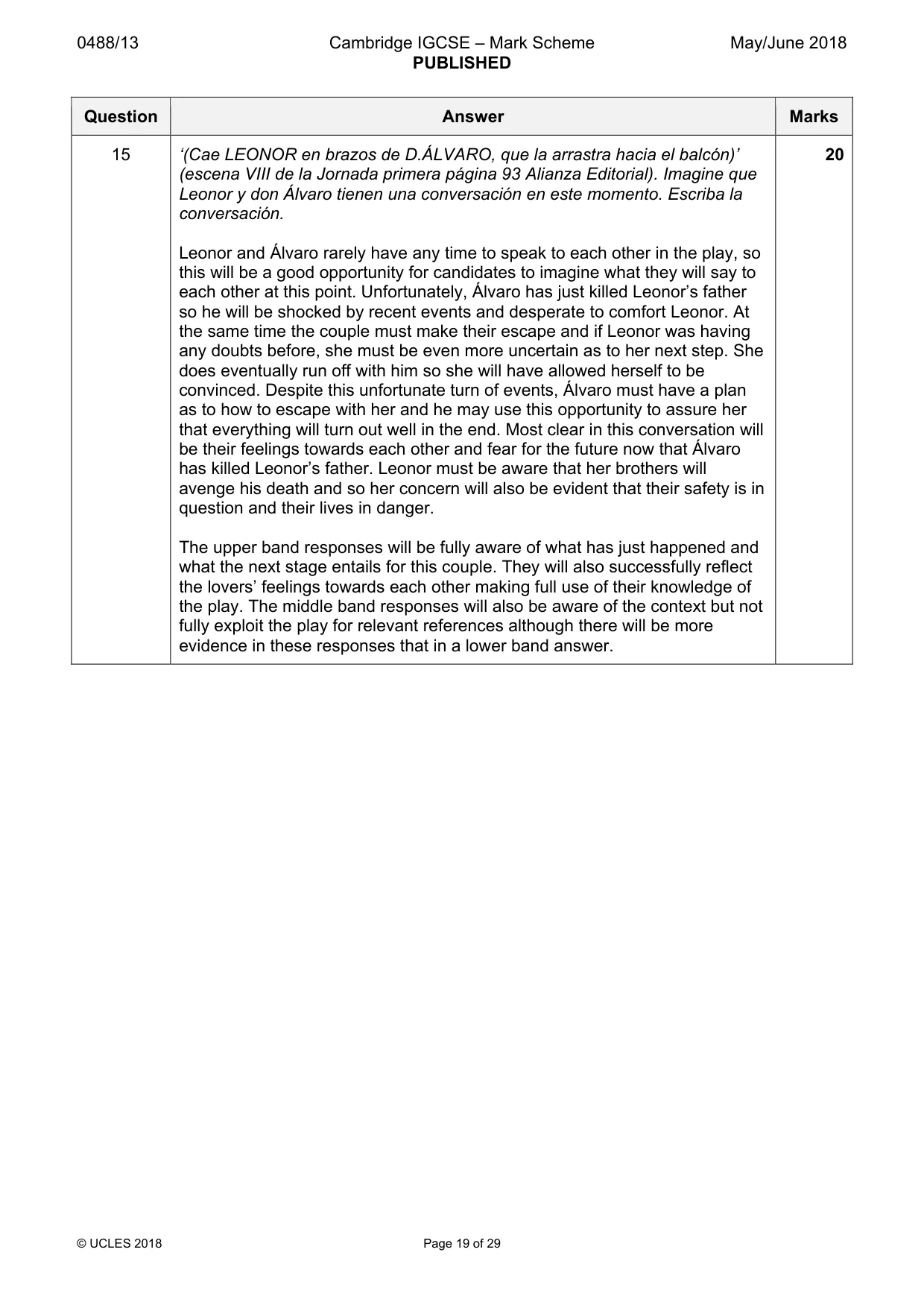Mark scheme, page 19 of 29