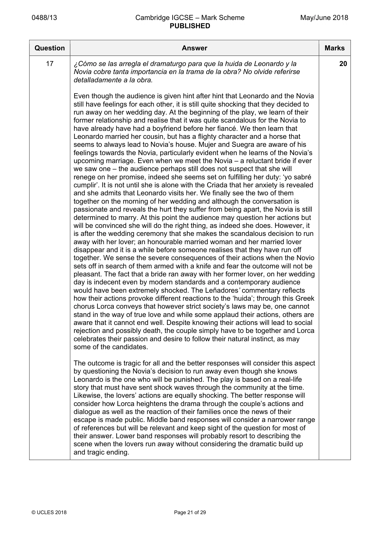 Mark scheme, page 21 of 29