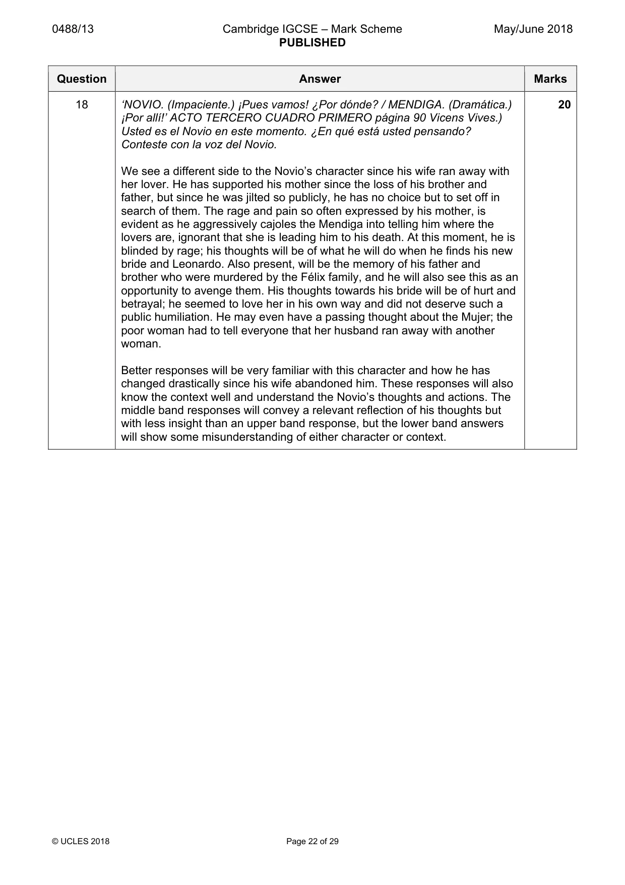 Mark scheme, page 22 of 29