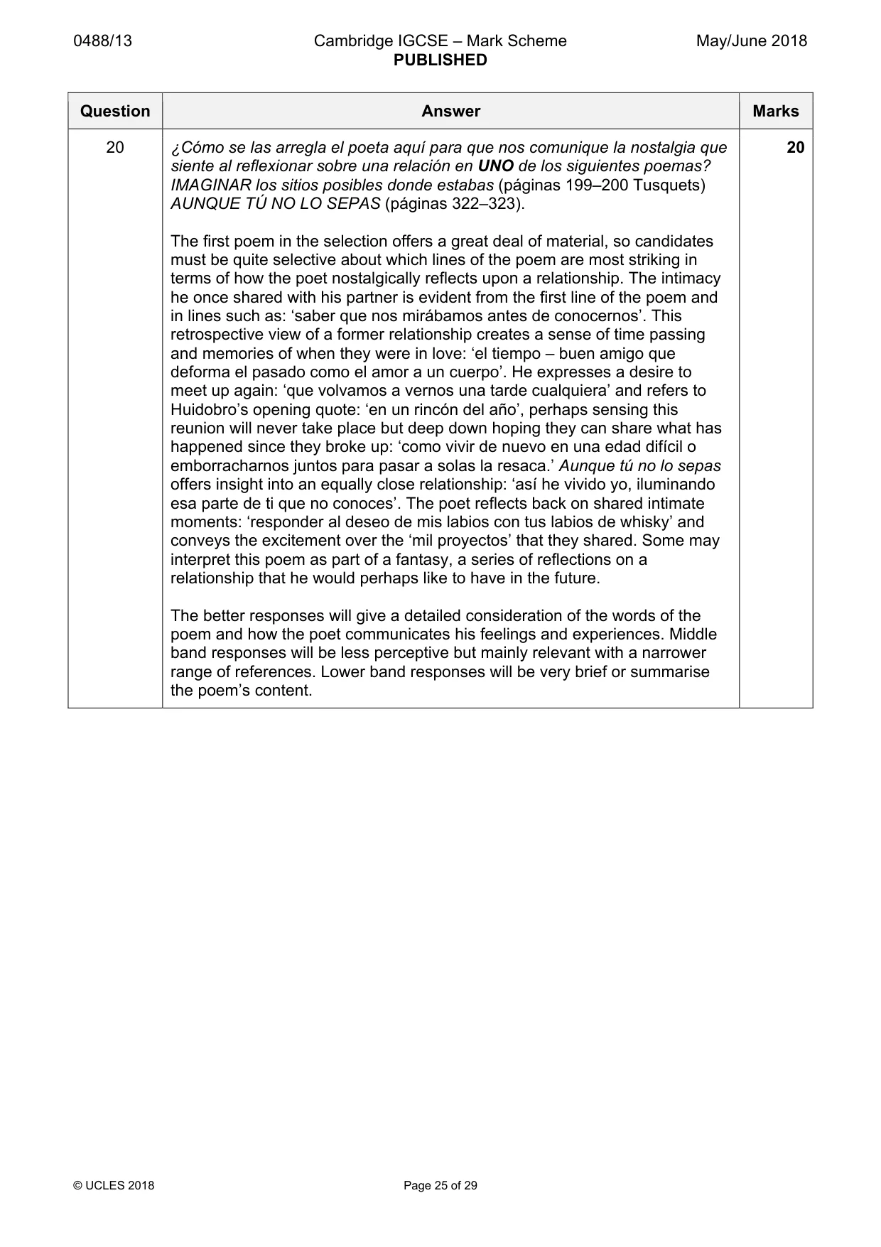 Mark scheme, page 25 of 29