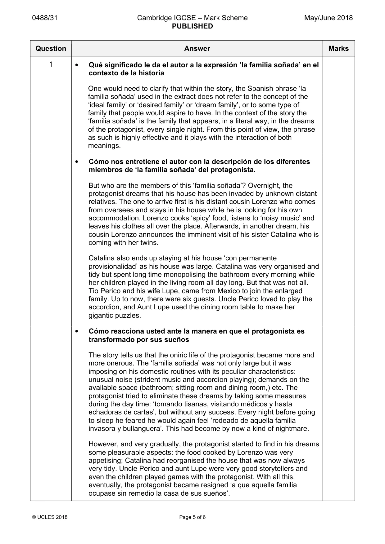 Mark scheme, page 5 of 6