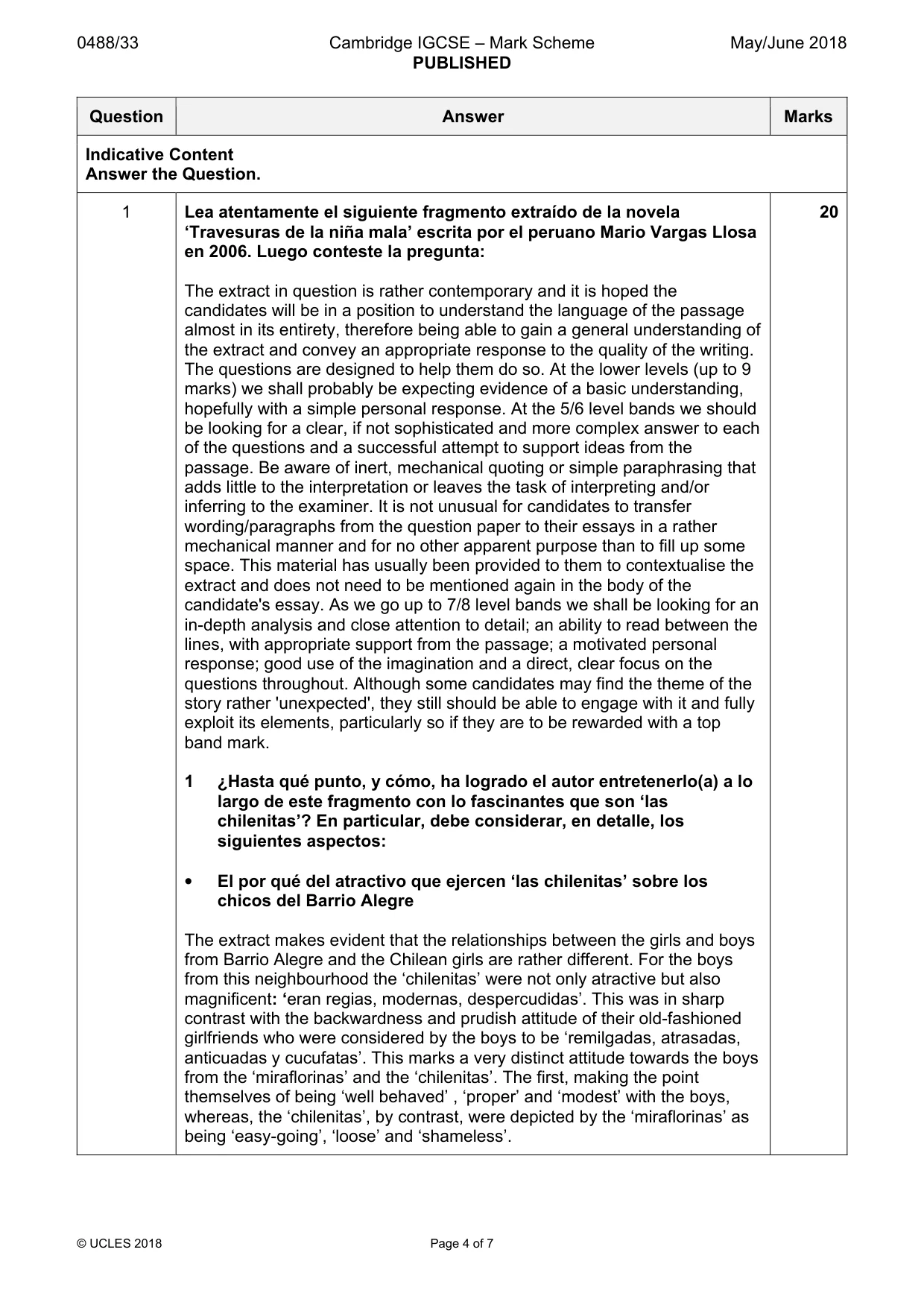 Mark scheme, page 4 of 7