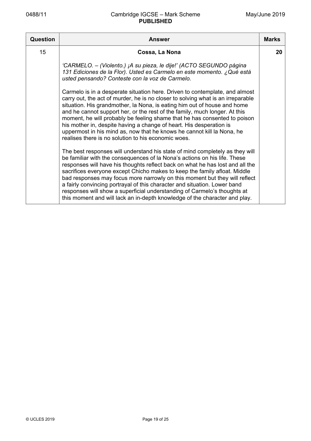 Mark scheme, page 19 of 25