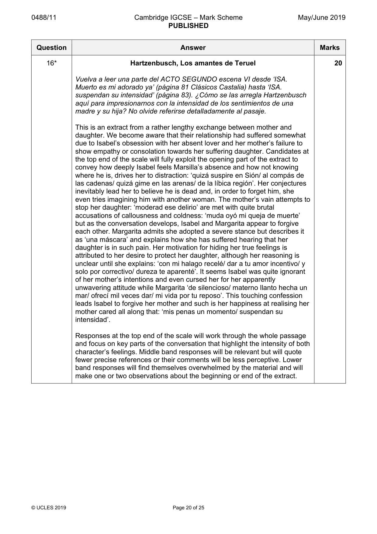 Mark scheme, page 20 of 25