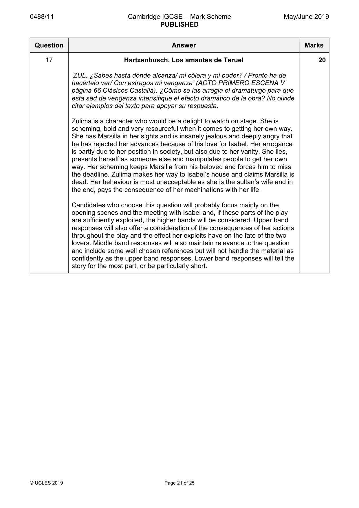 Mark scheme, page 21 of 25