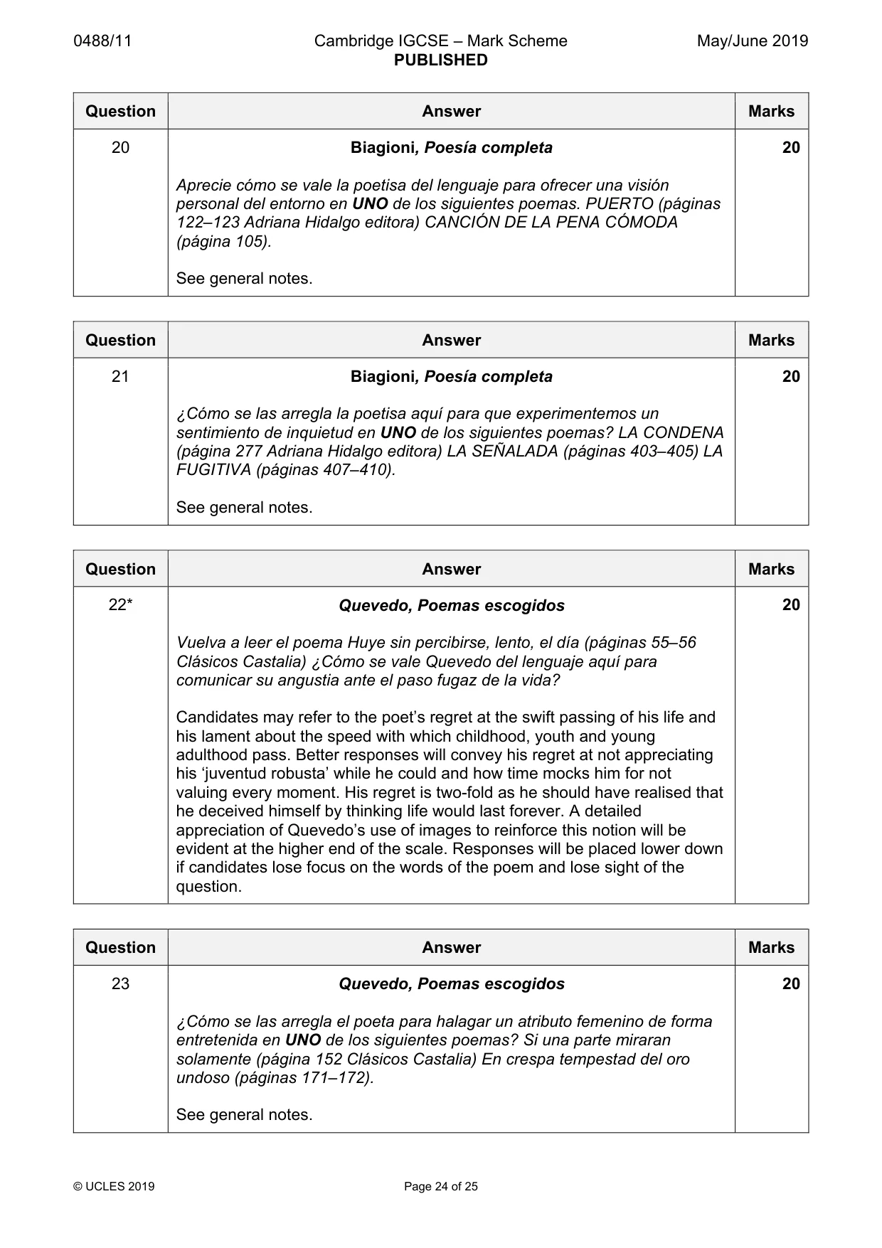 Mark scheme, page 24 of 25