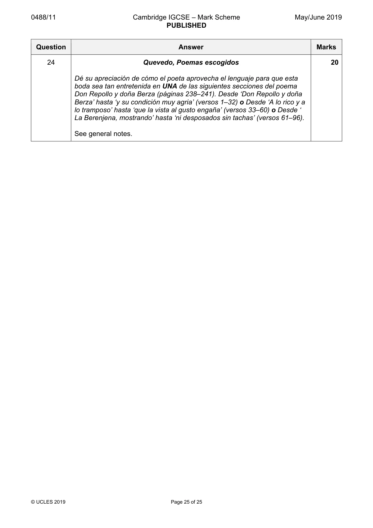 Mark scheme, page 25 of 25