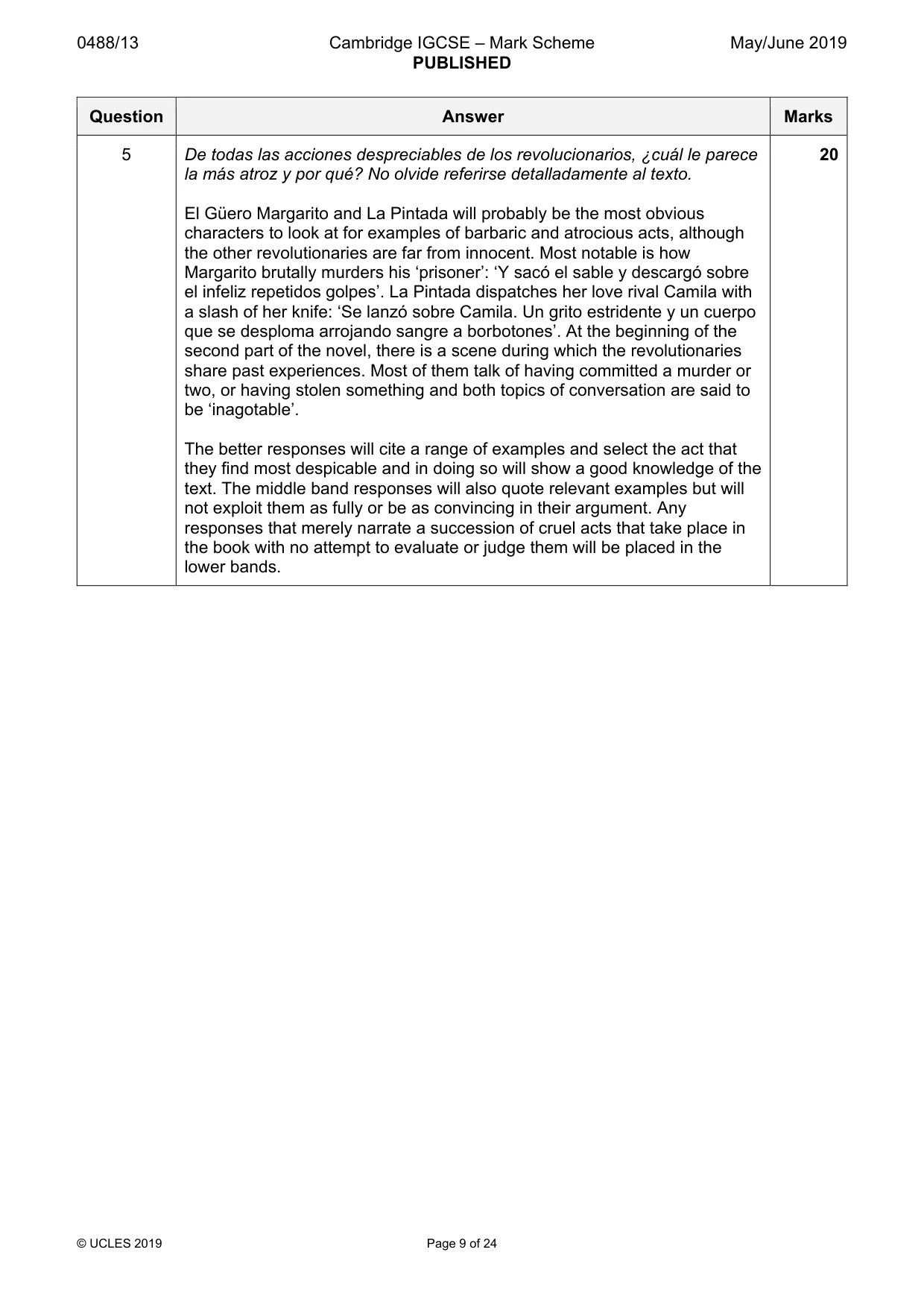 Mark scheme, page 9 of 24