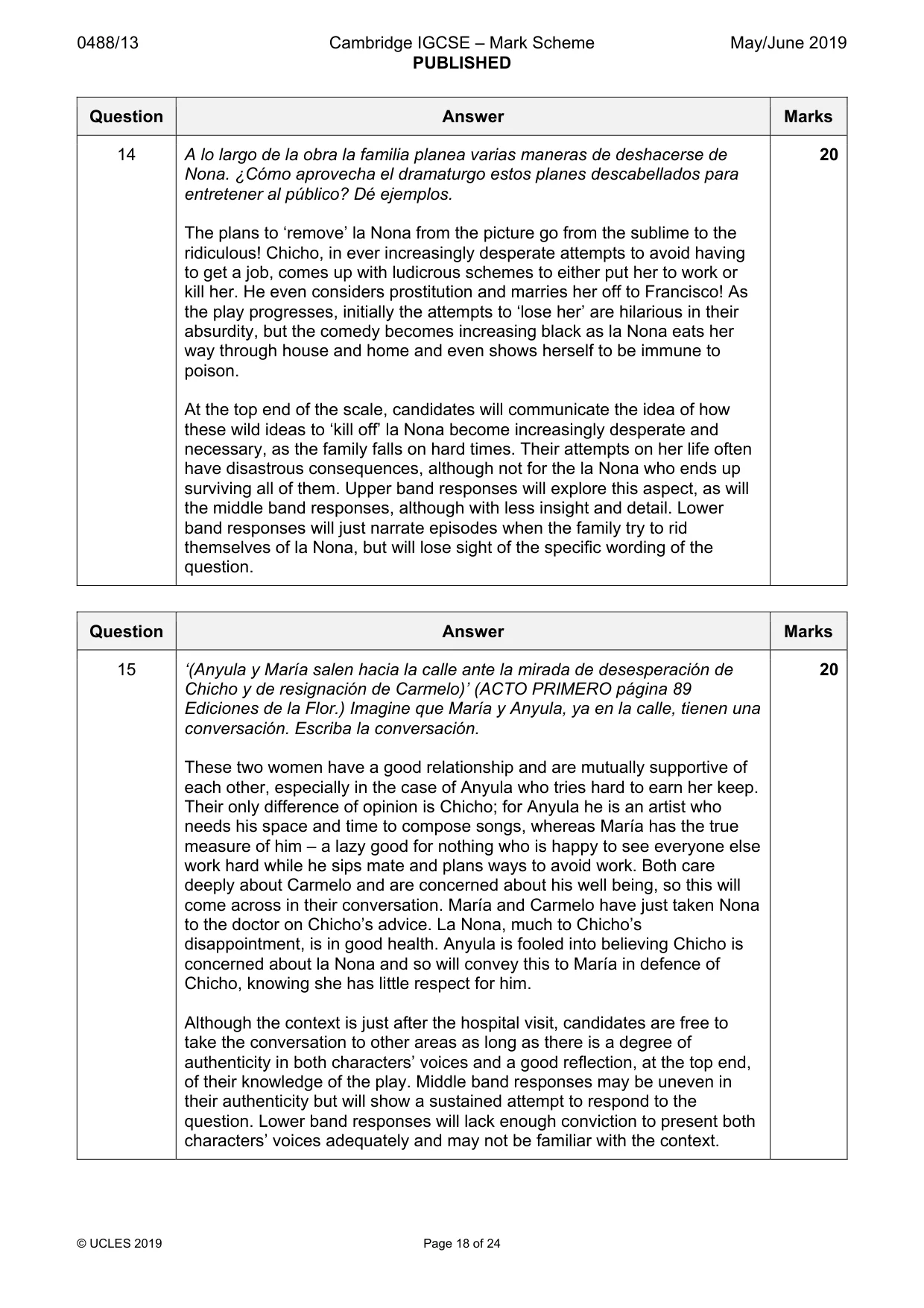 Mark scheme, page 18 of 24