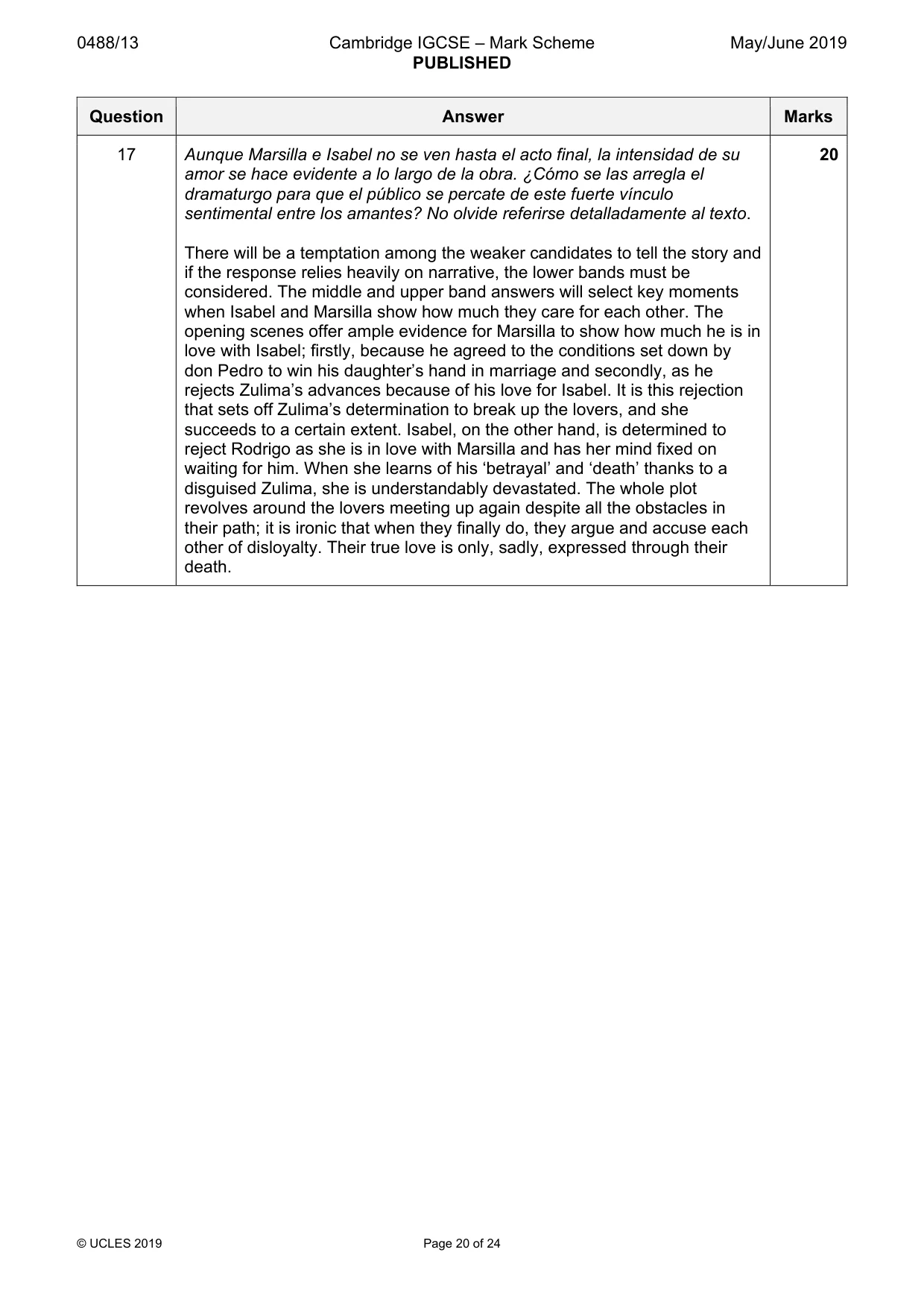 Mark scheme, page 20 of 24