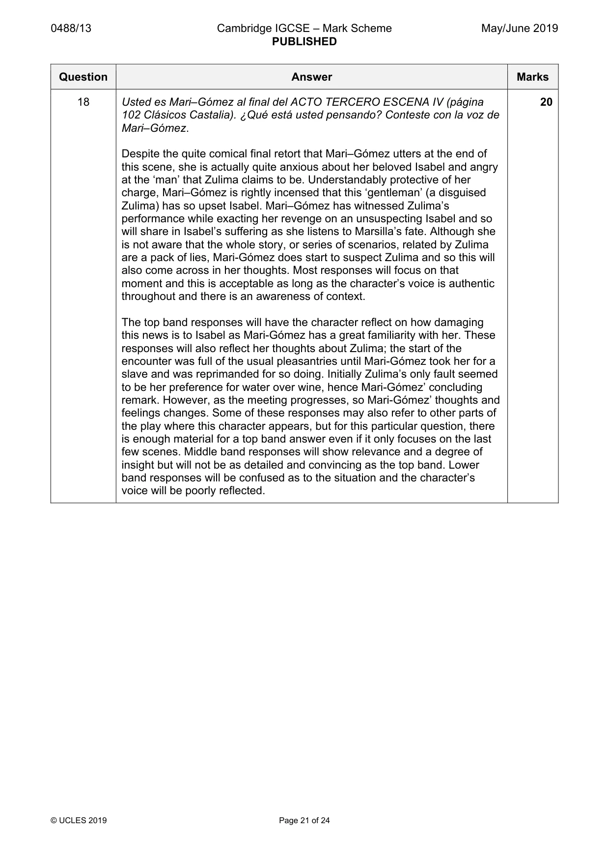 Mark scheme, page 21 of 24