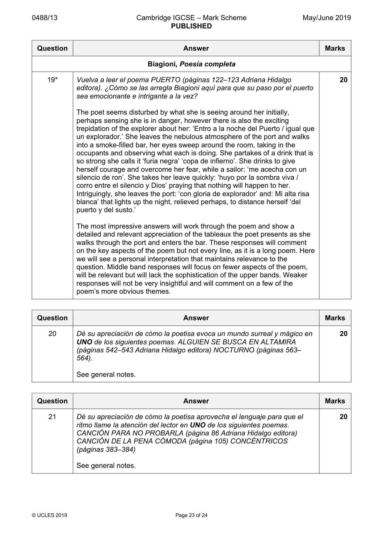 Mark scheme, page 23 of 24