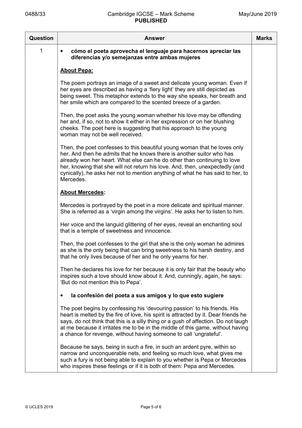 Mark scheme, page 5 of 6