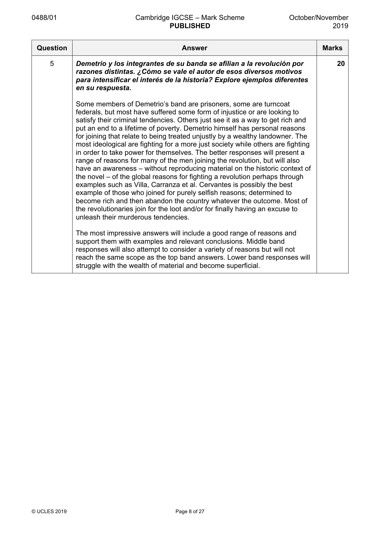Mark scheme, page 8 of 27