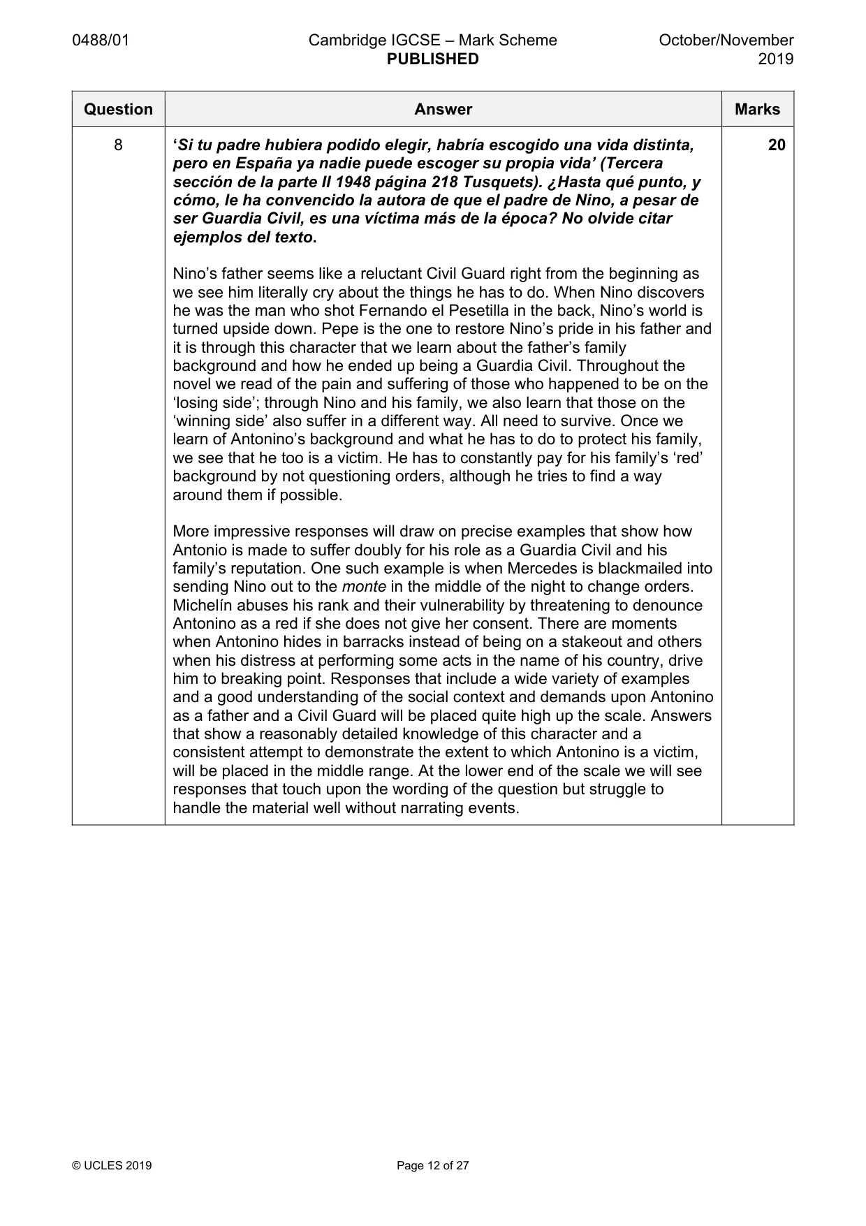Mark scheme, page 12 of 27