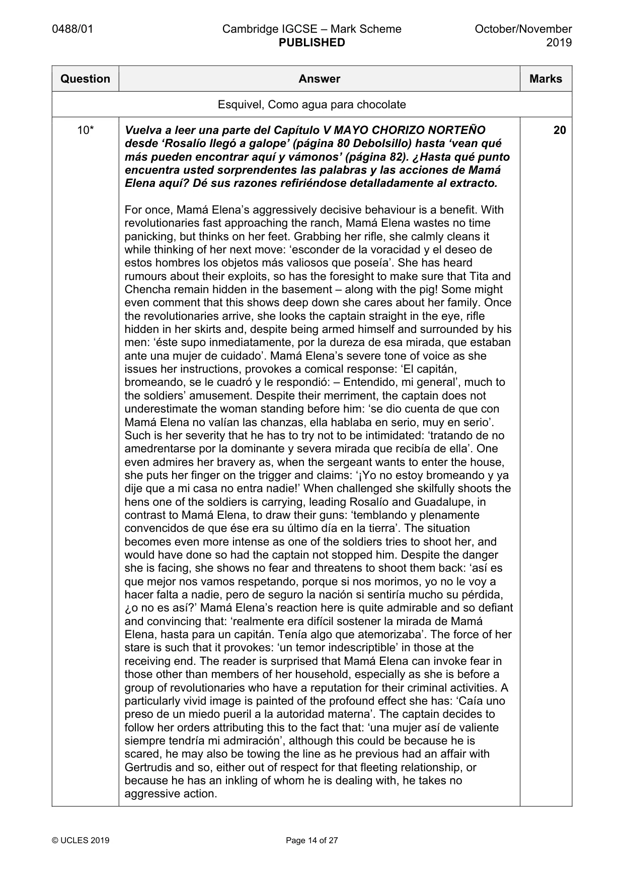 Mark scheme, page 14 of 27