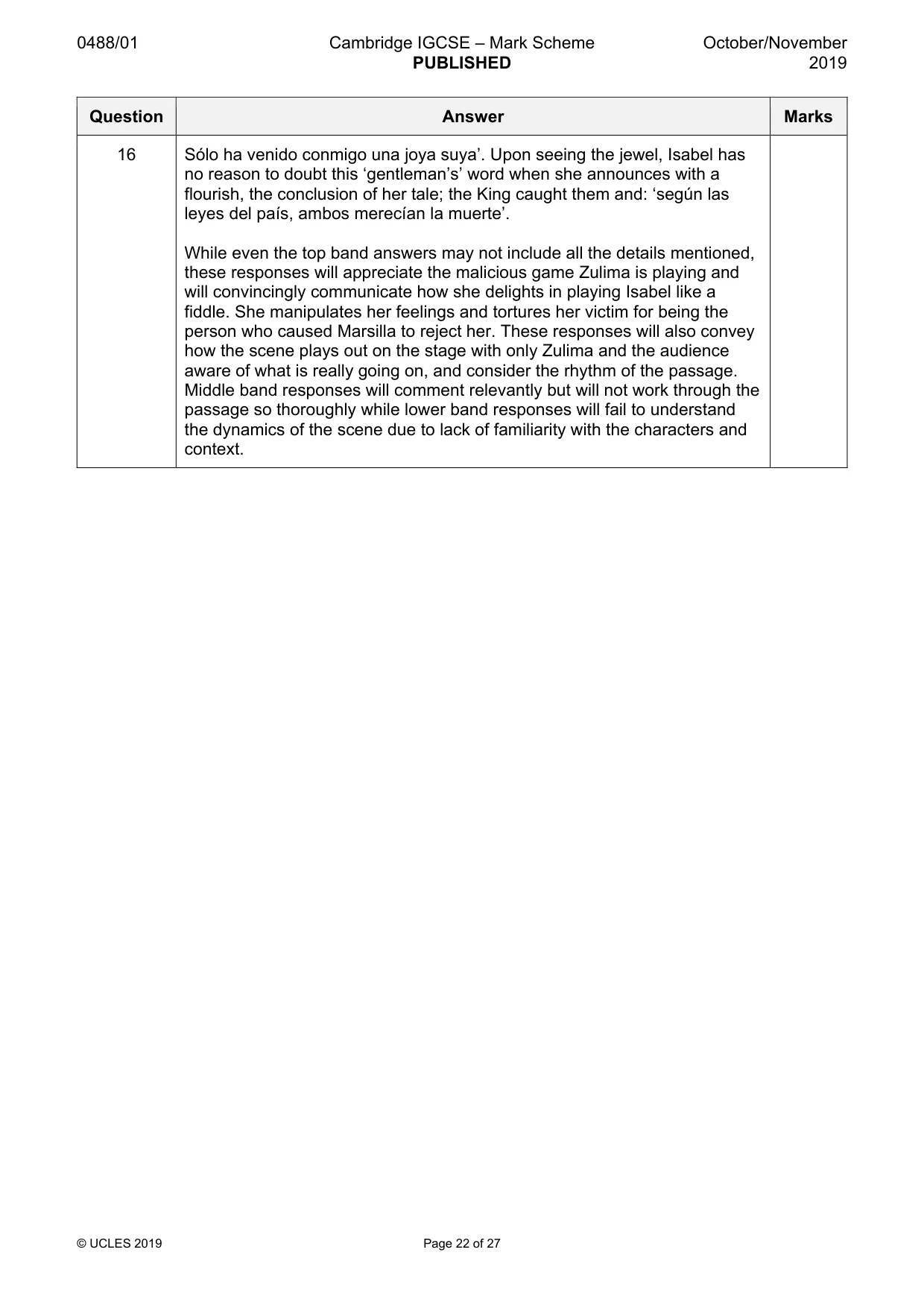 Mark scheme, page 22 of 27
