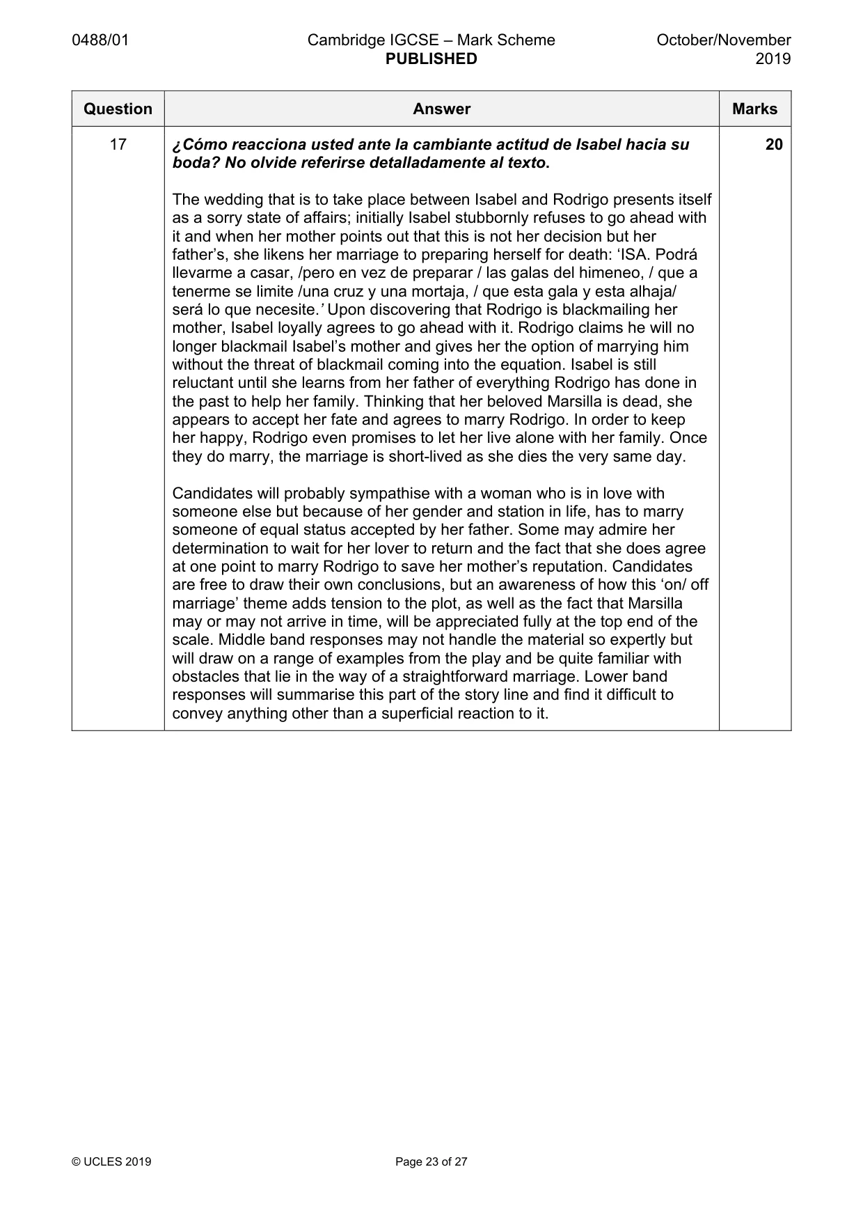 Mark scheme, page 23 of 27