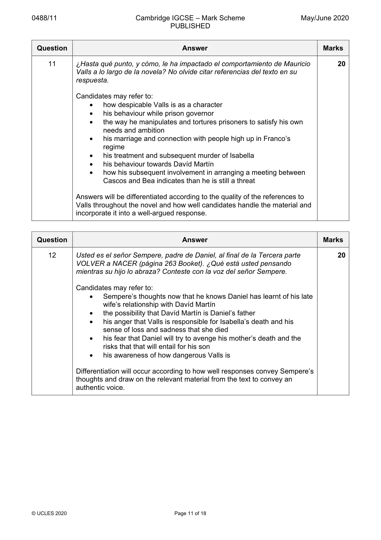 Mark scheme, page 11 of 18